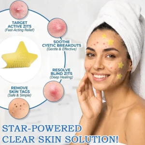 Celsiora® 2-in-1 Microneedle & Hydrocolloid Star Patch | Acne, Raised Moles, Flat Warts & Skin Tags Remover | 6 Colors Pimple Patch for Face & Neck | Invisible Star Zit Stickers | 240 Count