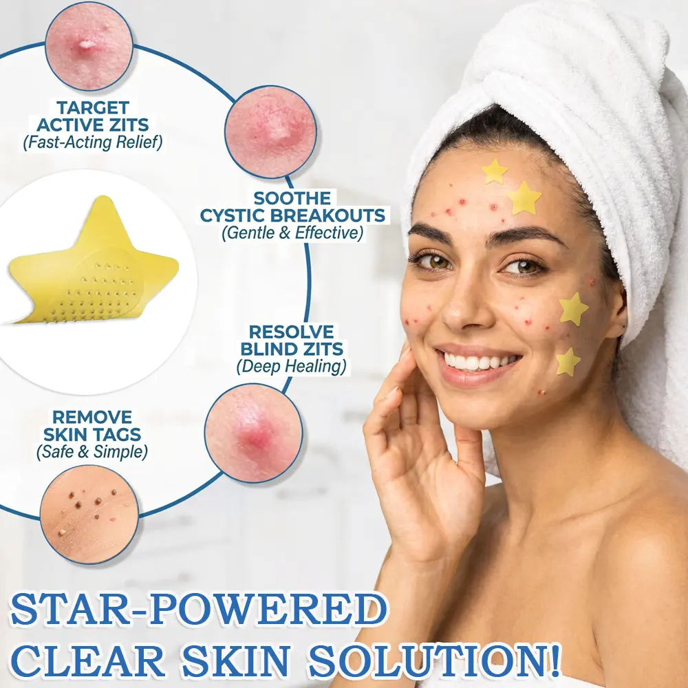 Celsiora® 2-in-1 Microneedle & Hydrocolloid Star Patch | Acne, Raised Moles, Flat Warts & Skin Tags Remover | 6 Colors Pimple Patch for Face & Neck | Invisible Star Zit Stickers | 240 Count